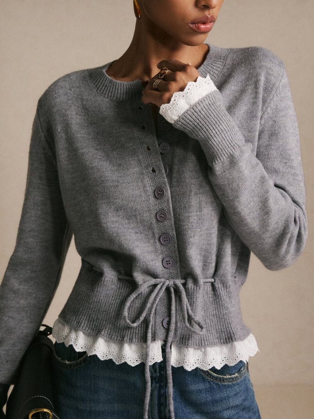 Grey Casual Women's Heather Soft Knit Cardigan